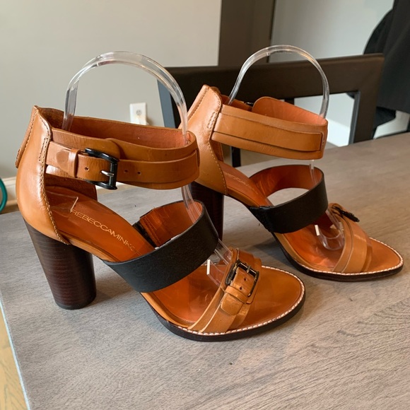 NWOT Rebecca Minkoff leather sandals. Tan, black and brown. Size 7.5 - Picture 2 of 12